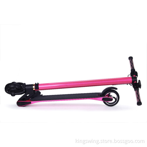 Wholesale light Carbon Fiber folding two wheels electric skateboard Up Standing Kick skateboard